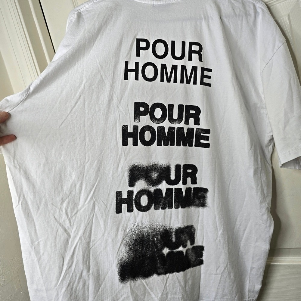 White With Black Graphic T-Shirt Boohooman 'Poor Me'‎  L